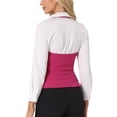 thumbnail image 3 of INSPIRE CHIC Women's Halter Neck Sleeveless Button Down Dressy Suit Waistcoat Vest XL Hot Pink, 3 of 6