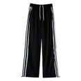 thumbnail image 5 of TrendOFT Womens Parachute Pants Wide Leg Baggy Sweatpants Y2K Elastic Waist Jogger Sweat Pants Side Striped Track Pants Streetwear Black XL, 5 of 5