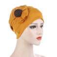 thumbnail image 2 of Women Elastic Big Flower Turban Chemo Beanie Hair Loss Chemo Cap Hat, 2 of 8