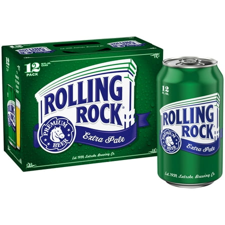 Rolling Rock Extra Pale Beer, 12 pack 12 fl. oz. Aluminum Cans, 4.6% ABV