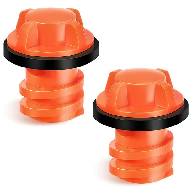 Eigraketly Paquete de 2 cajas refrigeradas con aislamiento para enfriador de pesca, tapones de drenaje de agua, reemplazo de bloqueo de pescado Kits de desorden para acampar Naranja