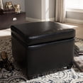 thumbnail image 5 of Pemberley Row Leather Black Ottoman Square Storage 18" Unassembled, 5 of 6