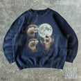 thumbnail image 2 of Vintage Otter Moon Sweatshirt | Wildlife Graphic Pullover, 2 of 7