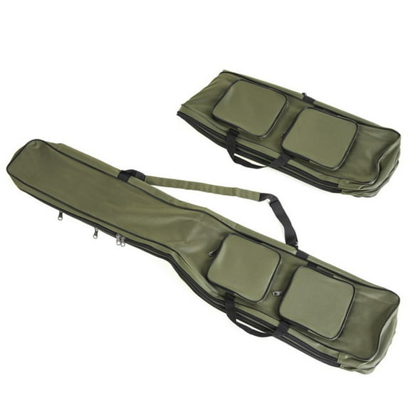 Rod Two Layer 130cm Fishing Rod Reel Bag Fishing Pole Gear Tackle Tool Carry Case Carrier Travel Bag Storage Bag Organizer Fishing Cover Bag