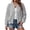 Gray, variant on Women's Cable Textured Bomber Jacket Lightweight Long Sleeve Full Zip Ribbed Cuff Casual Loose Outerwear Coat with Pockets,L
