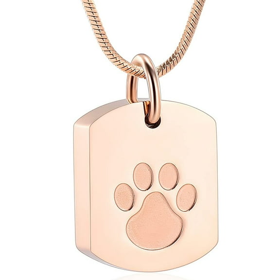 Square with paw print Pet Cremation Jewelry for Dag Ashes Cat Ashes Holder Urn Necklace Lockets for Ashes of Loved One