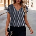 thumbnail image 2 of XYAIXT Short Sleeve T-shirt for Women Fashionable Print V Neck Ladies Blouse Summer Tops Casual Loose, 2 of 6