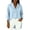 Light Blue-07, variant on Women's Collared Half-Button Blouse High Low Hem Side Slit 3/4 Sleeve Casual Wear