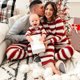 thumbnail image 2 of Christmas Family Pajamas Set 2023 Stripe Pattern Mom Daughter Dad Son Matching Outfit Soft Casual 2 Pieces Suit Xmas Family Look, 2 of 4