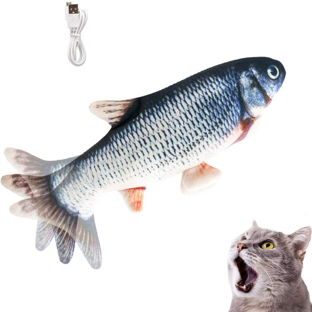 Flippity Fish Cat Toy Electric Fish Cat Toy Interactive Pets Pillow Chew Bite Kick Supplies ...