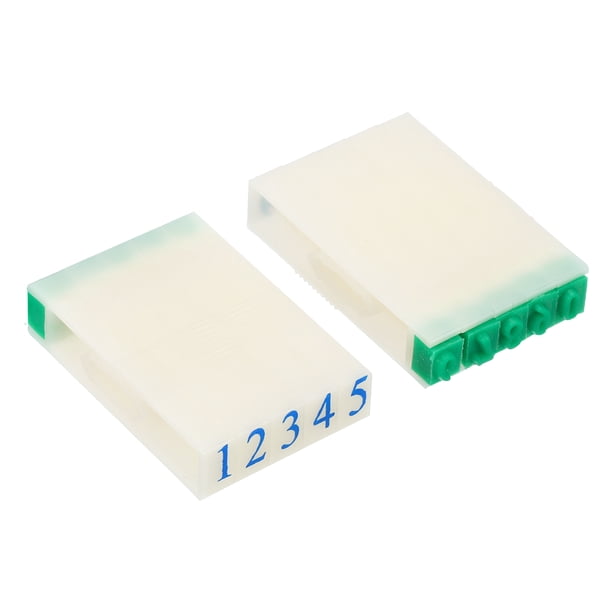 Juego de sellos numéricos desmontables Uxcell del 0 al 9, conjunto de combinación de sellos numéricos, tamaño de fuente 5x3mm, 2 juegos