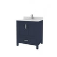 thumbnail image 6 of Ayna Decors Rooh 30 Inch Navy Blue Bathroom Vanity Cabinet Only, Brushed Nickel Hardware, AVR30NB0002, 6 of 10