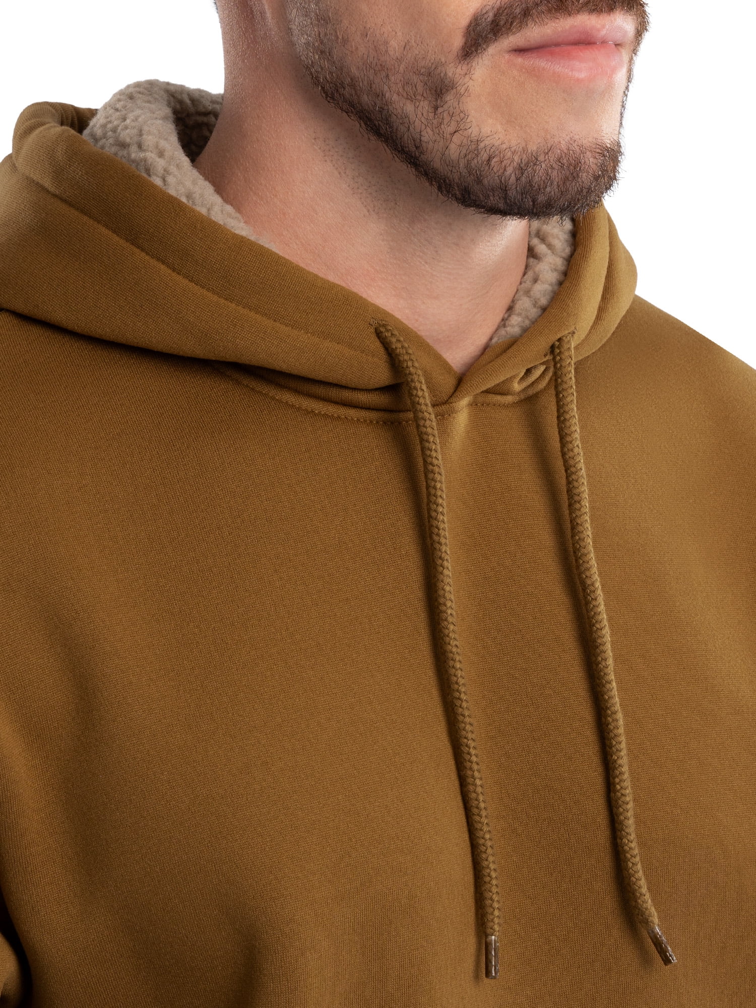 Wrangler Workwear Men's and Big Men's Relaxed Pullover Hoodie with Faux Shearling Lining, Sizes S-3XL