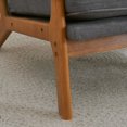 thumbnail image 4 of UBesGoo Modern Arm Chair Linen Fabric Upholstered Comfy Reading Accent Chair with Solid Wood Frame Dark Gray, 4 of 12