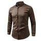 thumbnail image 1 of Blusa y camisa de manga larga con cuello vuelto para hombre, informal, a rayas, con botones, bolsillo, solapa, manga larga, blusa de moda, camisa para hombre, blusa de poliéster, 1 of 8
