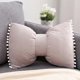 thumbnail image 1 of Cute Pompom Bowknot Throw Pillows Suede Soft Cushion Decorative Pillowcase with Pillow Insert for Farmhouse Living Room Sofa Couch (Grey A,14"x20"), 1 of 3