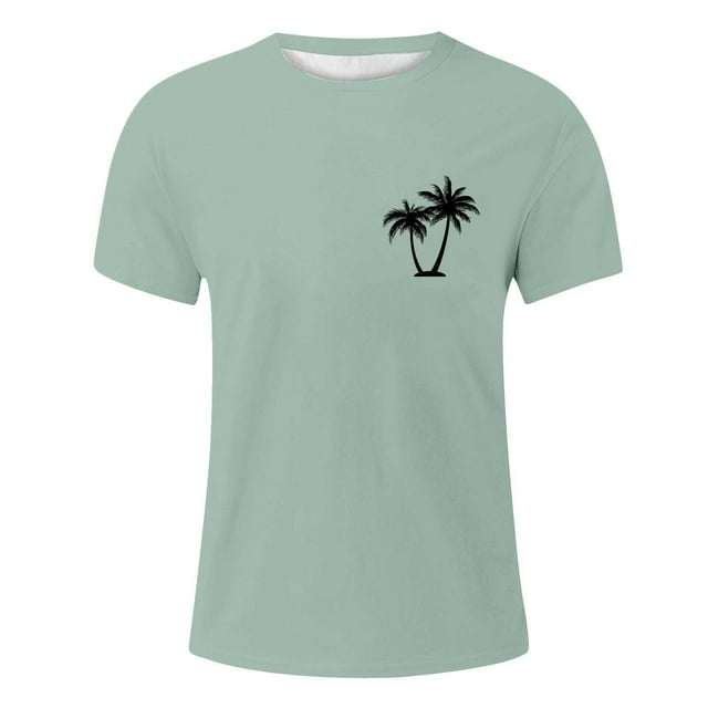 T-shirt pour Homme Mode Été Plage Noix de Coco Petit Imprimé Confortable Respirant Manches Courtes Haut