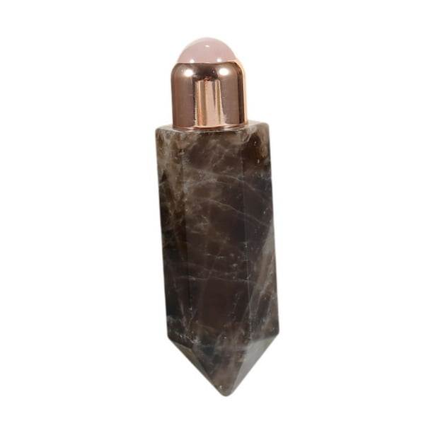 Rodillo facial de jade para masaje de piel, masajeador facial de mano para belleza de ojos y rostro. marrón