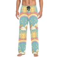 thumbnail image 7 of FORMRS Mens Pajama Pants with Pockets Sleepwear Lounge Bottoms Sizes S-2XL, Retro Beige Rainbow, 7 of 7