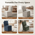 thumbnail image 3 of Usaint Upholstered Dining Chair with Casters and Storage, Fabric Chair for Dining Room, Home Office and Living Room, Set of 2, Light Gray, 3 of 7