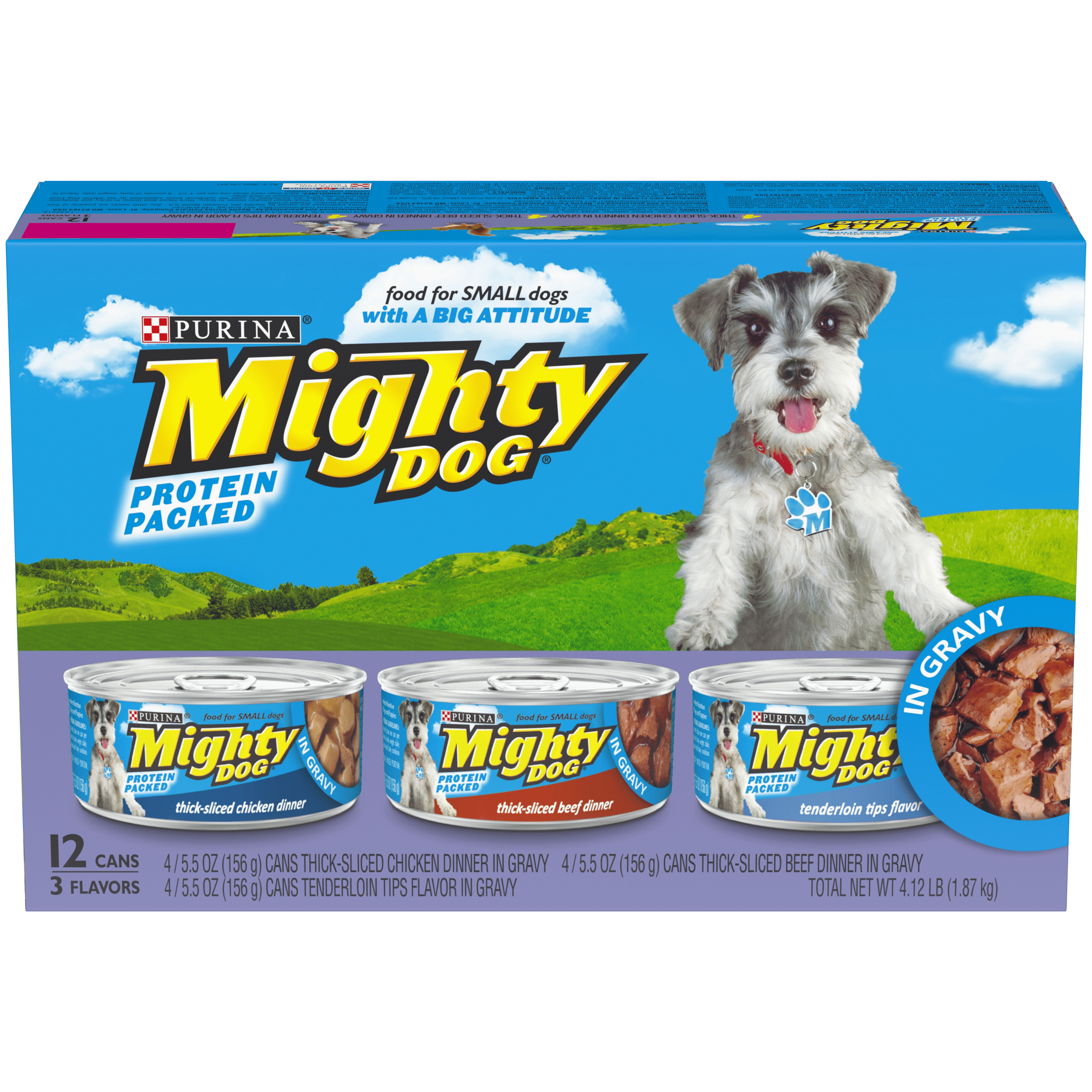 Purina Mighty Dog ThickSliced Chicken, Beef & Tenderloin Tips in Gravy