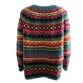 thumbnail image 4 of Fair Isle Argyle Knit Pullover Sweaters for Women Oversized Crewneck Long Sleeve Boho Graphic Sweater Tops Pink M, 4 of 5