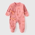 thumbnail image 2 of Splozh Newborn Going Home Outfit Boy Footed Sleeper Gown with Mitten Cuffs Cotton Baby Footed Print Infant Play for 0 6 Months Newborn Boy Rompers,Watermelon Red,3-6 Months, 2 of 6