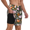 thumbnail image 3 of Picia Roosters and Chicks pattern Mens Swim Trunks with Compression Liner Stretch Beach Shorts Quick Dry with Zipper Pockets No-Chafing Board Shorts-X-Large, 3 of 9