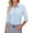 24# Light Blue, variant on Women Button Down Shirts 3/4 Sleeve Basic Business Dress Shirt Collared Work Office Slim Fitted Classic V Neck Button Up Blouse Tops Light Purple L
