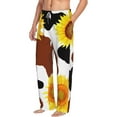 thumbnail image 2 of Balery Men'S Cow Print Sunflower Pants,Sleepwear Pants,Pajama Pants,Pj Bottoms Drawstring And Pockets-Small, 2 of 9