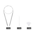 thumbnail image 3 of Uxcell Circular Knitting Needles Round Stainless Steel Needle 25.2 Inches 4.8mm Dia, 3 of 5