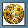 thumbnail image 1 of Cuadros Decorativos Kit de pintura por números DIY girasol mariposa aceite arte imagen artesanía decoración (H1547) Wdftyju embutido en tela, 1 of 9