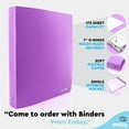 thumbnail image 7 of Enday 1 Inch 3 Ring Binder Presentation Book Office Supplies, Purple 2 Pack, 7 of 7