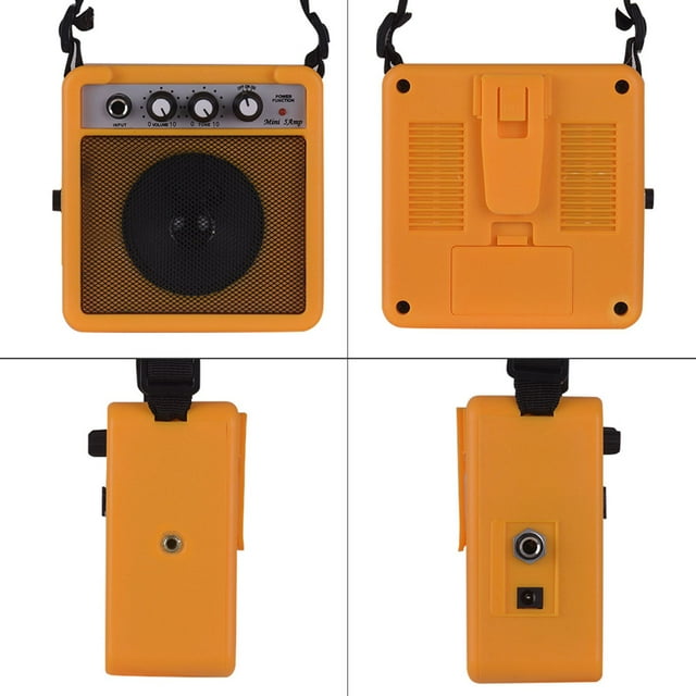 Amplificateur de Guitare Mini 5W Portable Compact Amplificateur de Guitare avec Réglage du Volume et du Son Fonction Overdrive Entrées 635mm 35mm pour Pratique de Guitare Acoustique Électrique Maison Extérieur