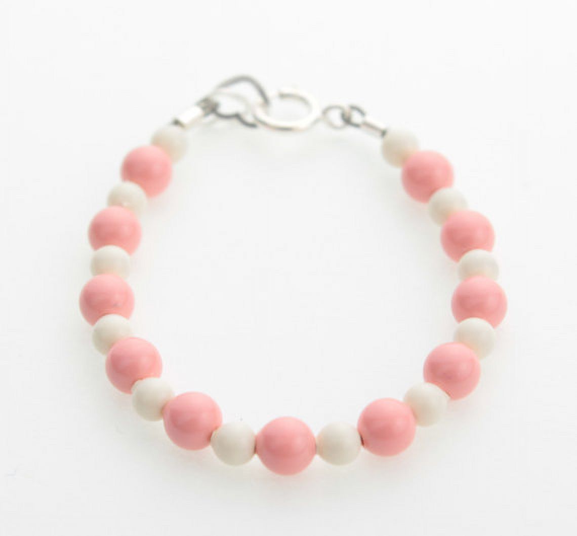 Pink and White Coral Pearls Beaded Bracelet