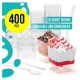 thumbnail image 3 of 2 oz Mini Dessert Cups With Spoons 400 Pcs | Serves 200 | Square Dessert Cups | Mousse Cups For Dessert | Pudding Cups | Great As Yogurt Cups, Jello Cups, Parfait Cups & Snack Cups, 3 of 7