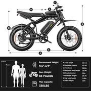 HiKeep 750W 1500W Fat Tire Electric Bike for Adults, 48V 17.5Ah Battery Ebike, Full Suspension E-Bike, Long Range Mountain Electric Bicycle, UL2849