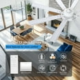thumbnail image 3 of Ohniyou 72 inch Farmhouse Ceiling Fan with LED Light and Remote,Outdoor Ceiling Fans with 8 Reversible Blades, 3 CCT, 6 Speed, for Patio Living Room Bedroom, White, 3 of 11