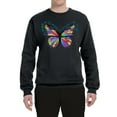 thumbnail image 2 of Wild Bobby, Colorful Butterfly Oh Butterfly On Whispering Wings Animal Lover Unisex Crewneck Graphic Sweatshirt, Black, Small, 2 of 3