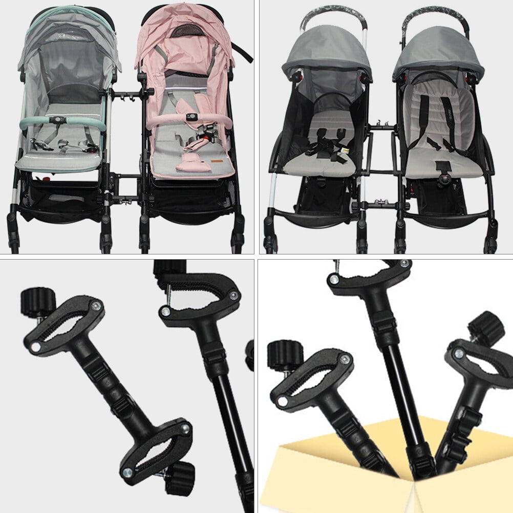 LEORX Adjustable Baby Stroller Connector Black 1Set 9.4X3.5X1.2In