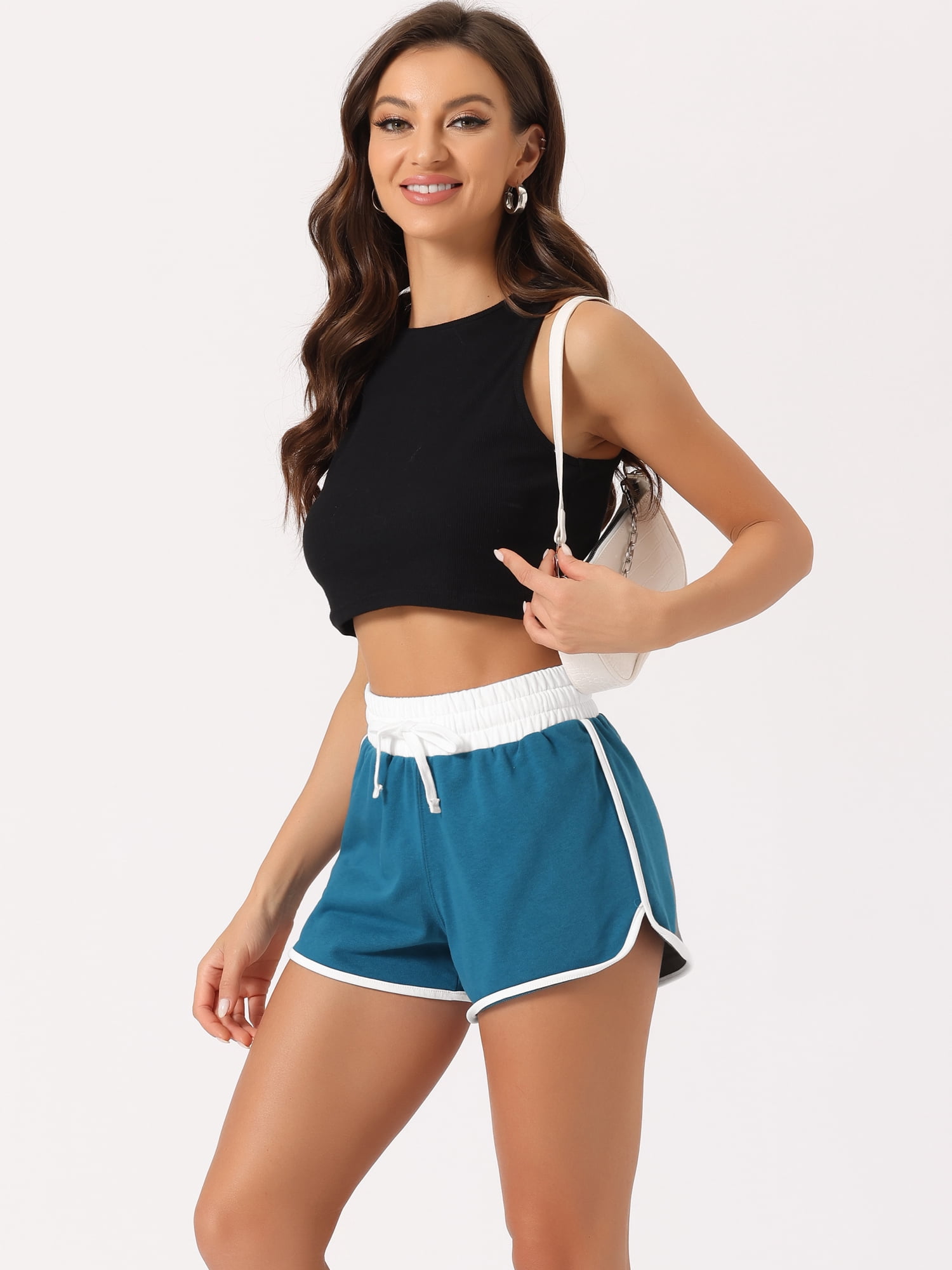 DARING DIVA Women's Casual Lounge Athletic Elastic Cotton Running Shorts XS Blue