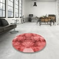 thumbnail image 3 of Ahgly Company Indoor Round Patterned Love Red Area Rugs, 7' Round, 3 of 6
