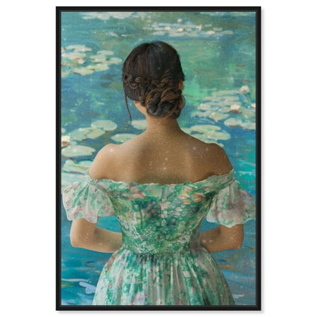 Water Lilies Dress Fashion And Glam Canvas Wall Art by Art Remedy, Black Floater Frame, 36"x54"