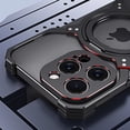 thumbnail image 3 of ELEHOLD Frameless Phone Case For iPhone 13 Pro Max Minimalist Phone Case Magnetic Kickstand Ring Metal Frameless Protective Shock Case, MagSafe Compatible, Blackred, 3 of 6