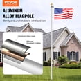 thumbnail image 2 of VEVOR 25FT Sectional Flag Pole Kit, Heavy Duty Aluminum Alloy in Ground Flag Poles for Outside, 3 Display Modes Flagpole with 3x5 American Flag, Professional Accessories, Silver, 2 of 9