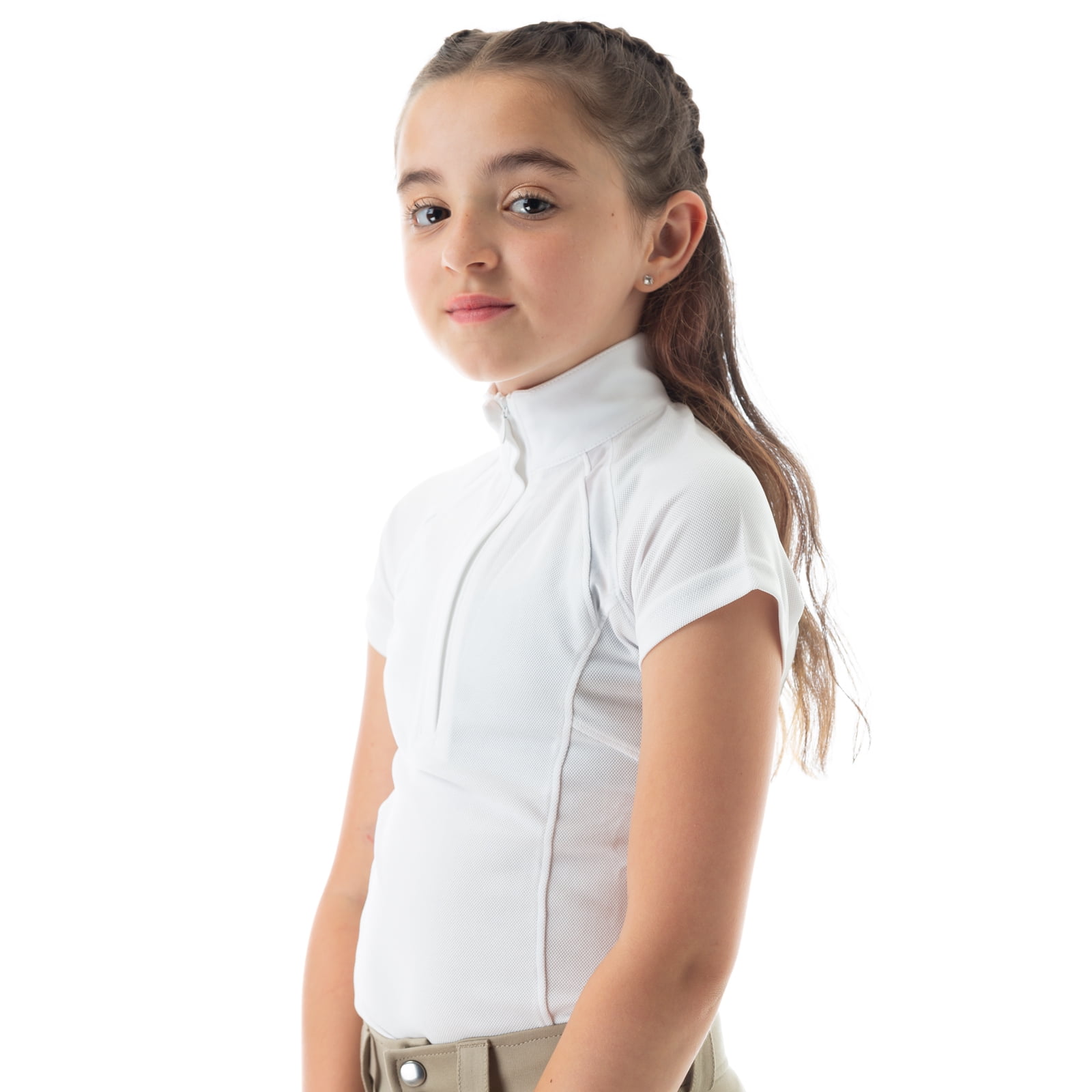 Equinavia Lotta Kids Equestrian Show Shirt - Short Sleeved Performance Shirt with Cooling Mesh