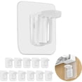 thumbnail image 1 of Juego de 12 Soportes Adhesivos para Estantes Plástico Transparente para Gabinetes de Cocina y Baños JM, 1 of 5