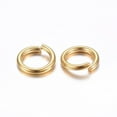 thumbnail image 2 of 200pc 304 Stainless Steel Open Jump Rings Real 24K Gold Plated 10x1.4mm Inner Diameter: 7.5mm Mixed Color, 2 of 2
