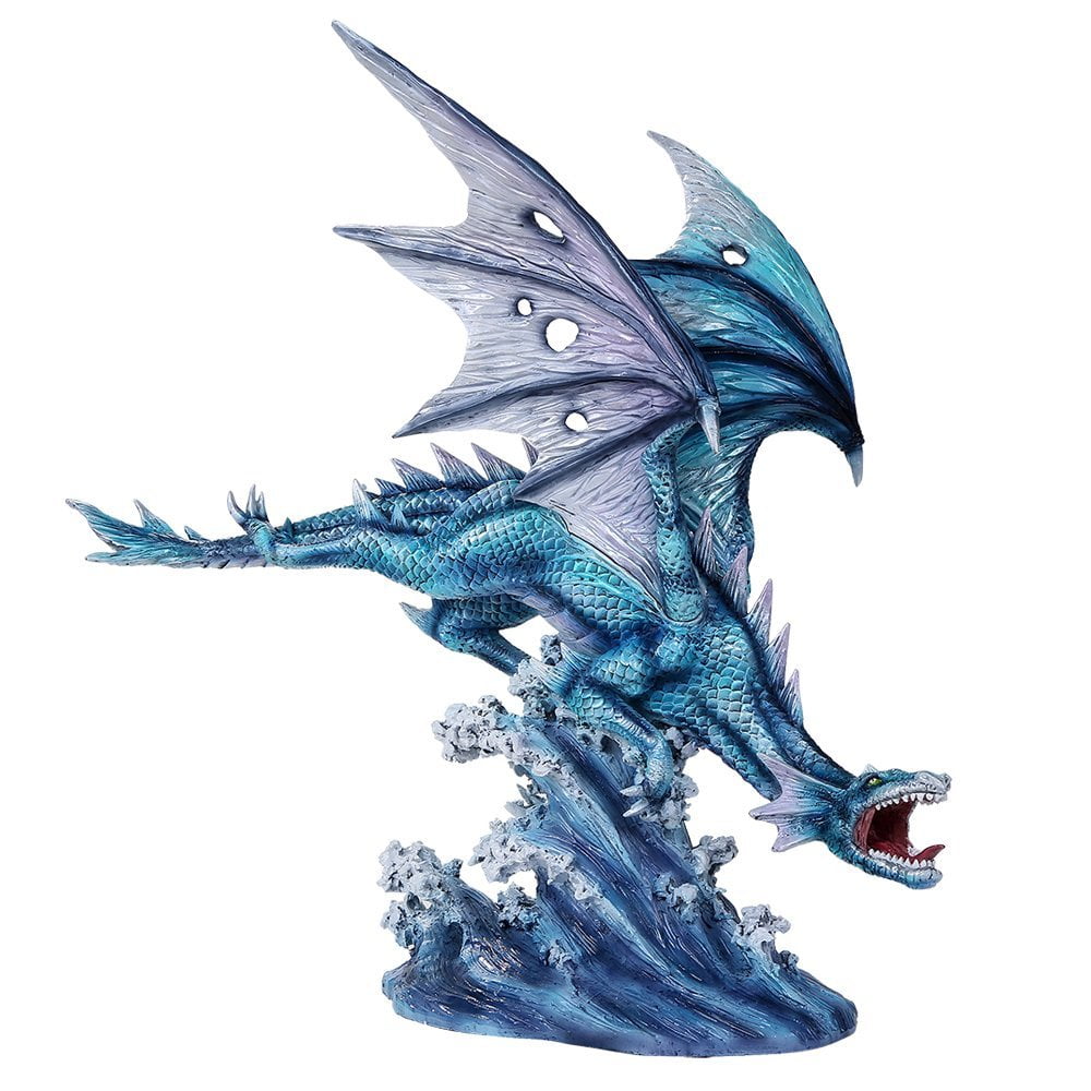 Ferocious Elemental Protector Guardian Dragon Collectible Figurine Series 16 Inch Tall (Water)