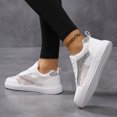 thumbnail image 5 of Summer Lace Mesh White Sneakers, Embellished with Sparkling Diamonds, Breathable Casual Shoes with Thick Soles for a Versatile Look, 5 of 6